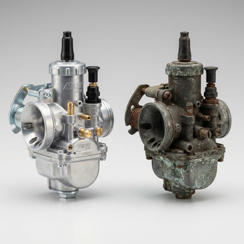 karburátor před a po